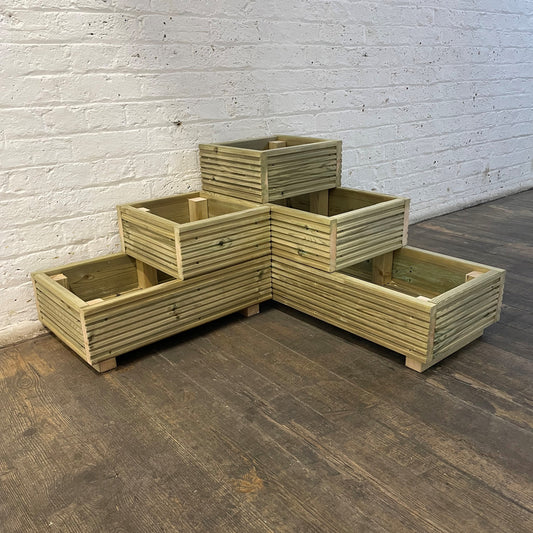 Large 3 Tiered Corner Decking Planter 88x88x48cm