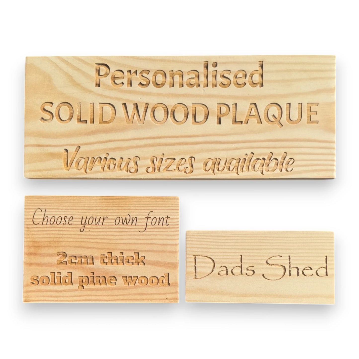 Solid Pine Wooden Plaque (various sizes)