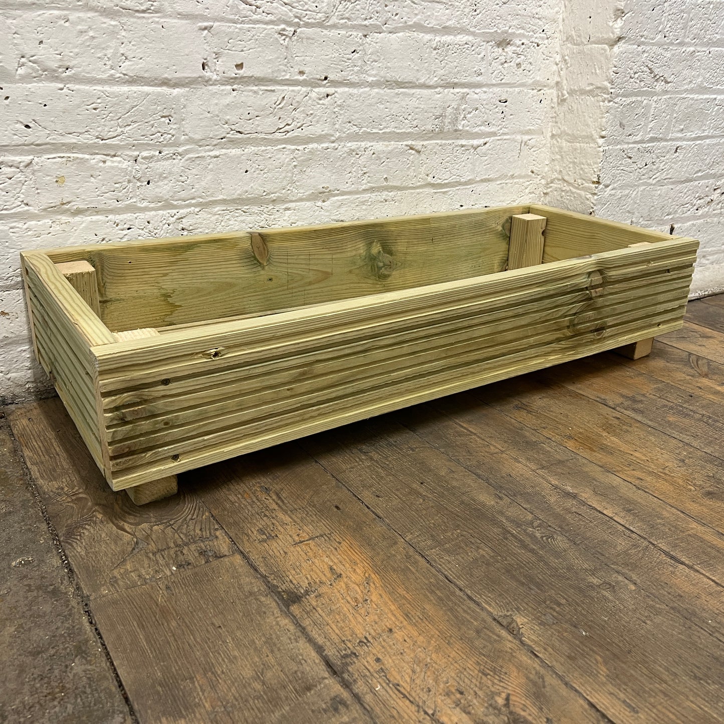 (set of 2) Single level Solid Wooden Patio Planter