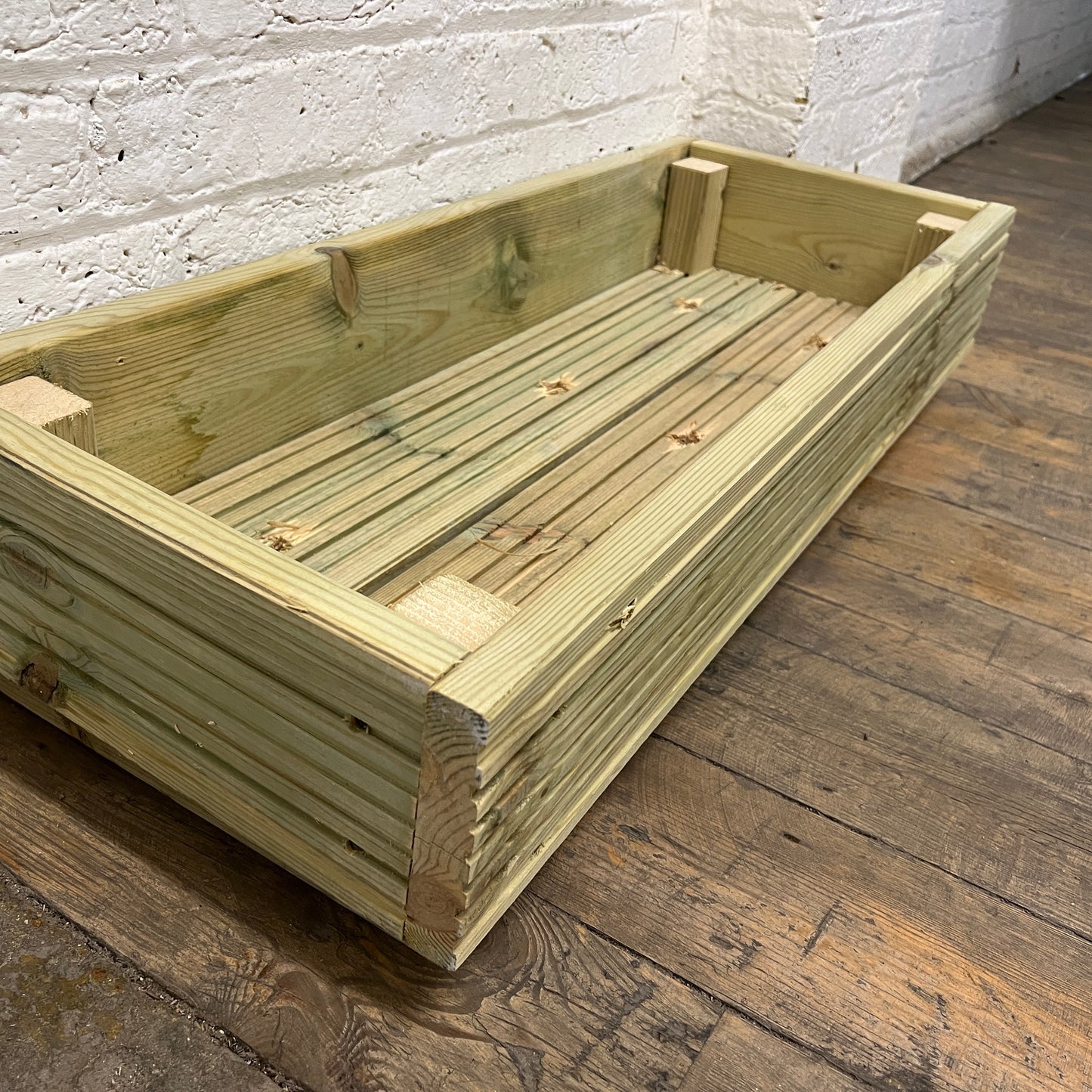 (set of 2) Single level Solid Wooden Patio Planter