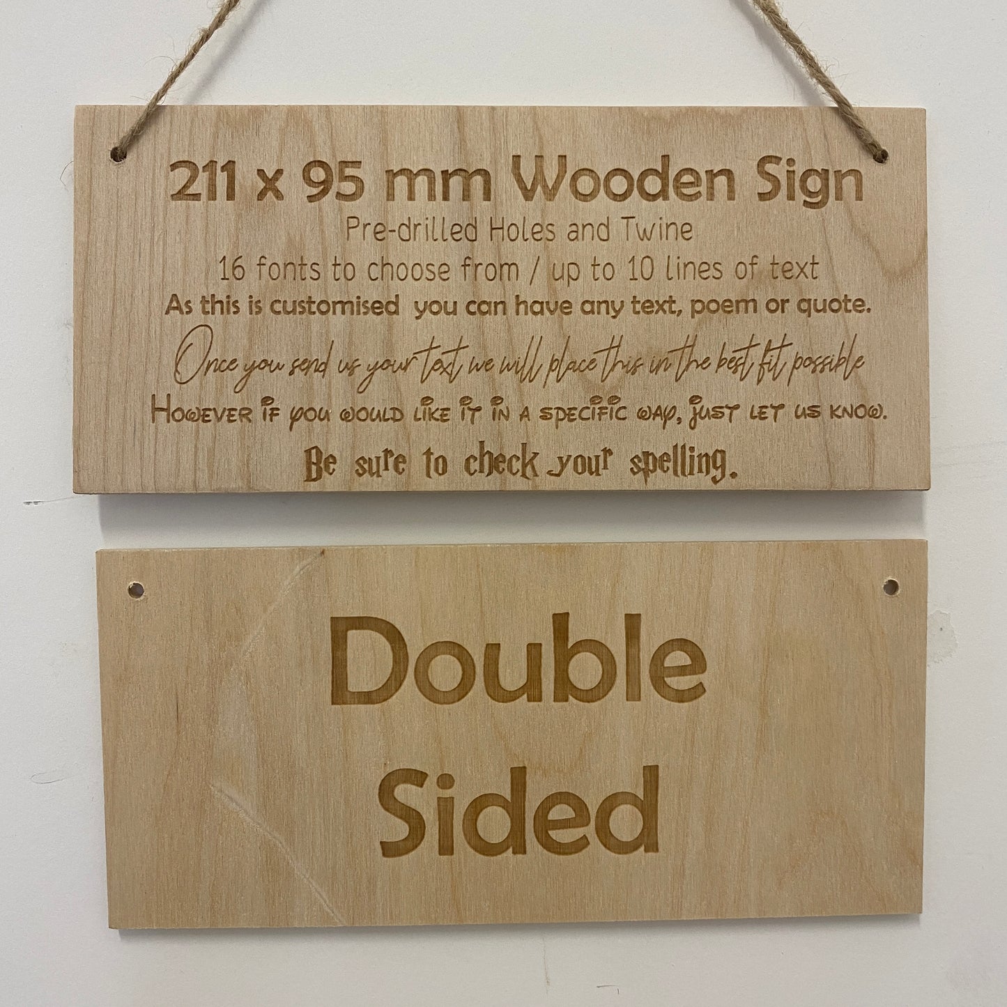 Double Sided Wooden Sign