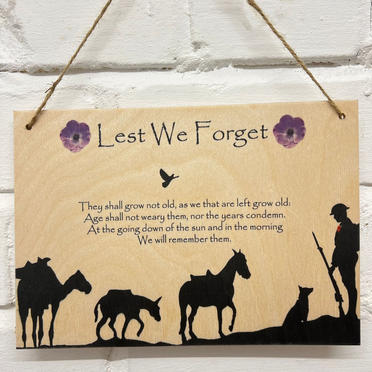 Animals of War Remembrance Poppy Plaque