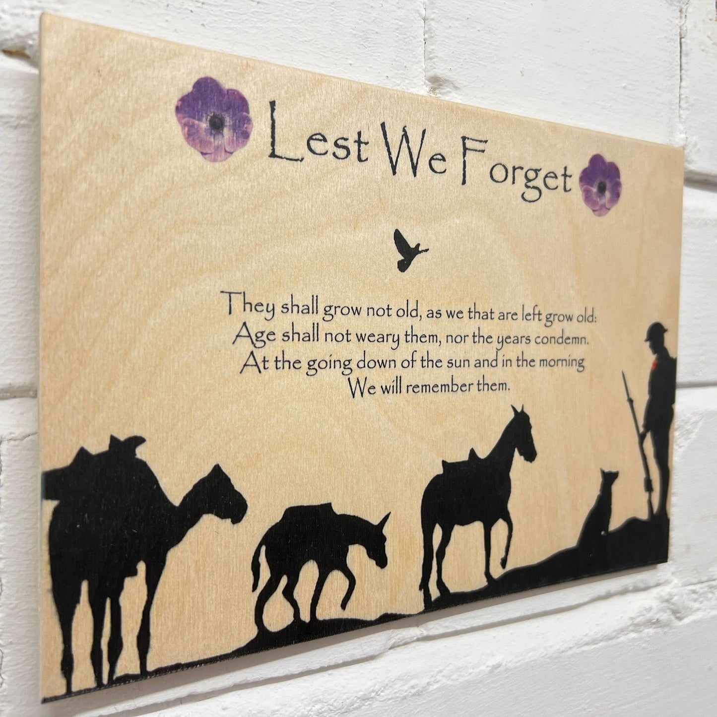 Animals of War Remembrance Poppy Plaque
