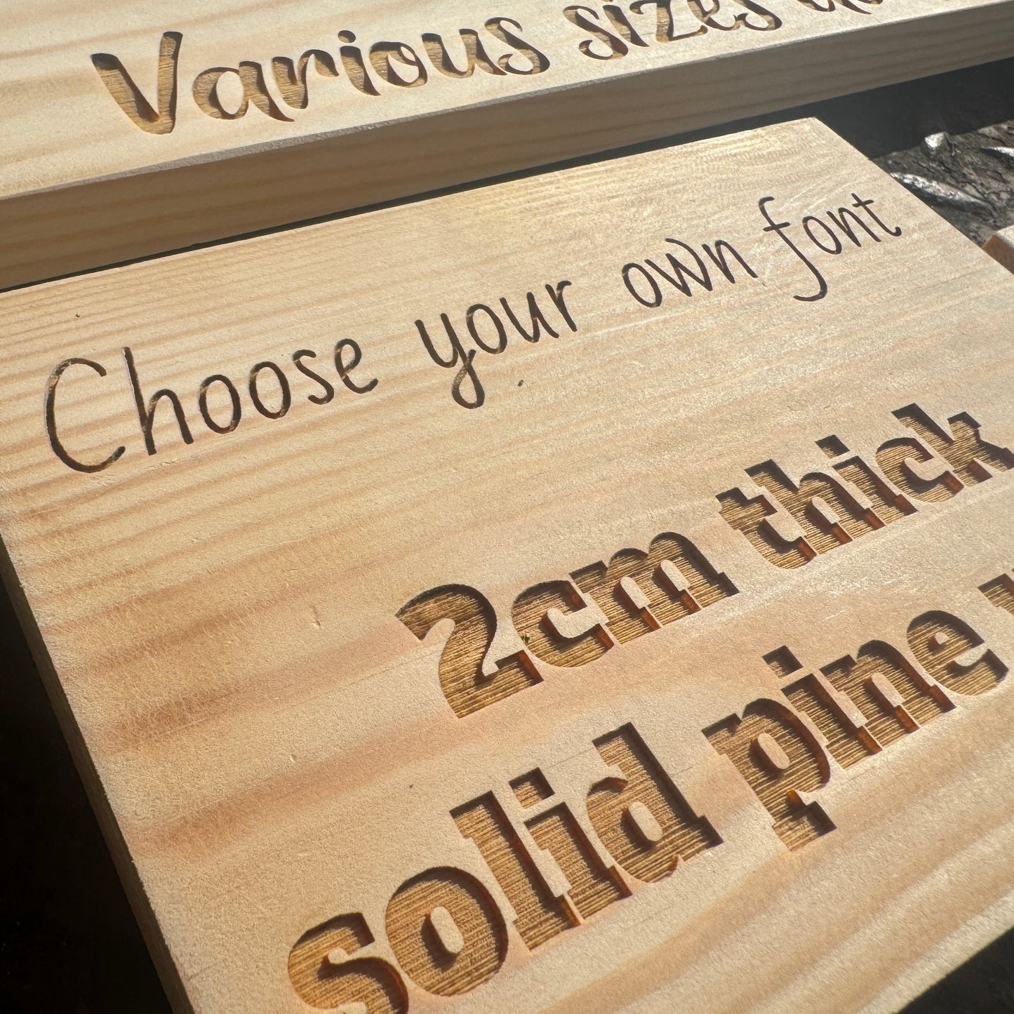 Solid Pine Wooden Plaque (various sizes)