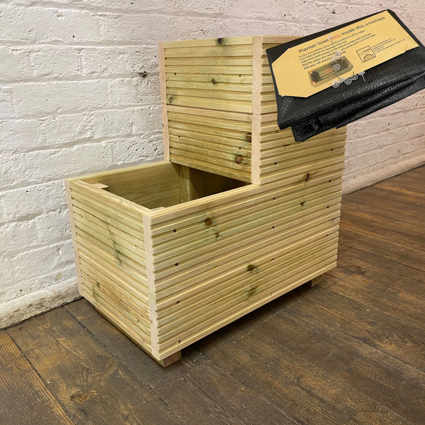 Small 2 Tiered Garden Steps Planter 63cm Tall 57x35x63cm