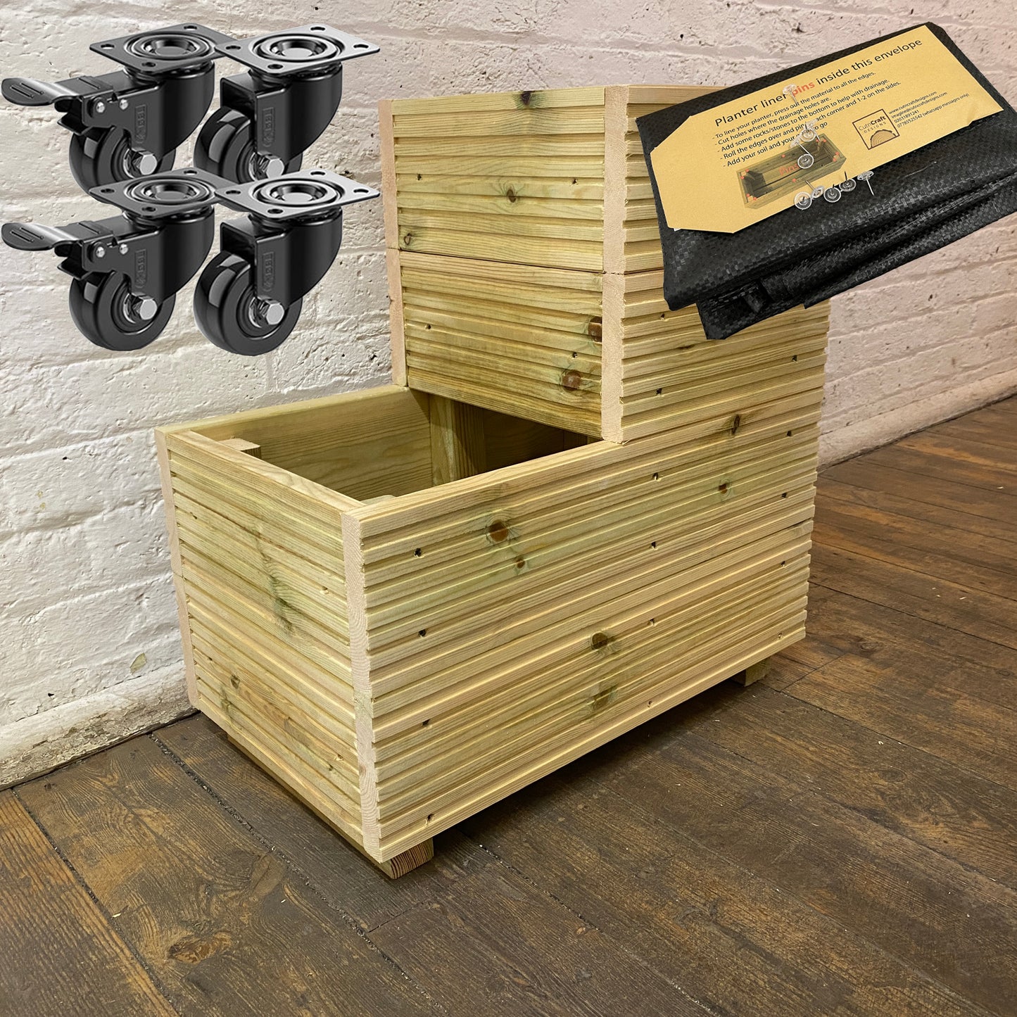 Small 2 Tiered Garden Steps Planter 63cm Tall 57x35x63cm