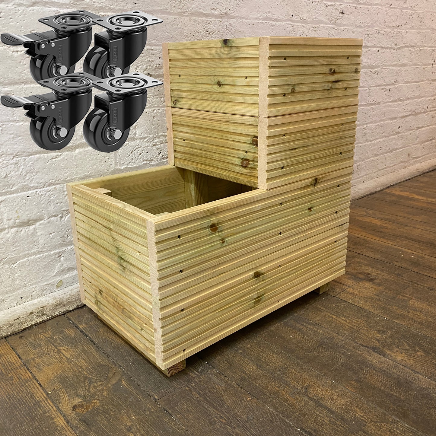 Small 2 Tiered Garden Steps Planter 63cm Tall 57x35x63cm