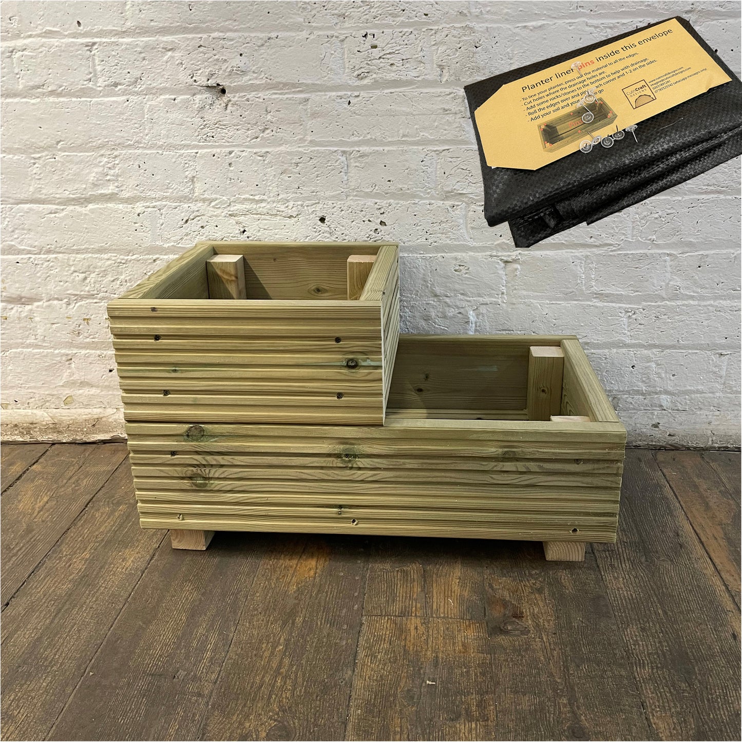 Two Tiered Decking Planter 57x35x33cm