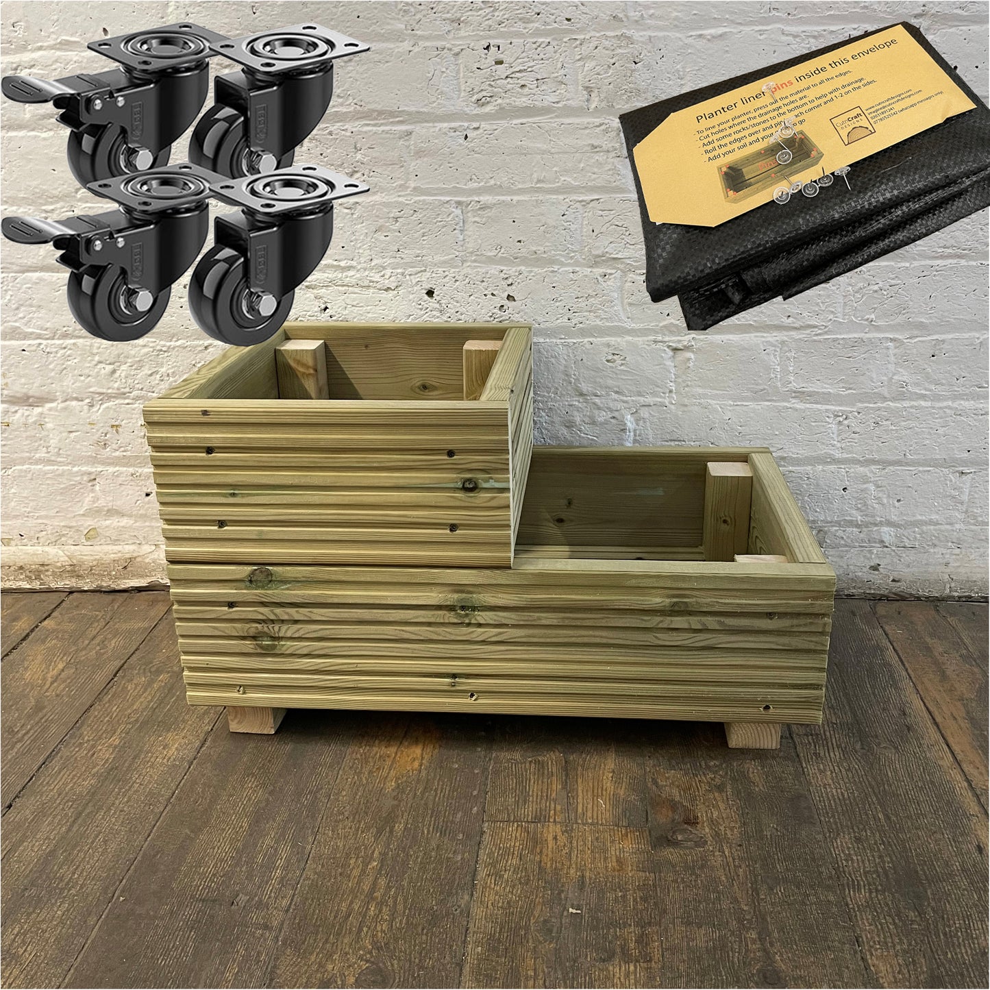 Two Tiered Decking Planter 57x35x33cm