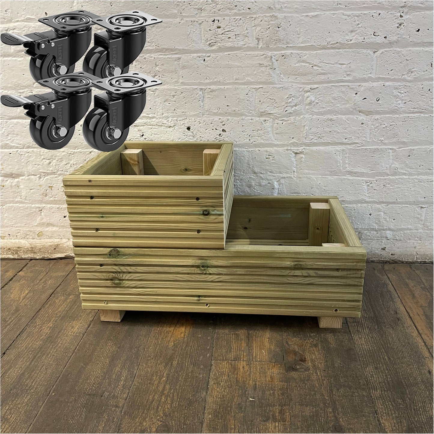 Two Tiered Decking Planter 57x35x33cm