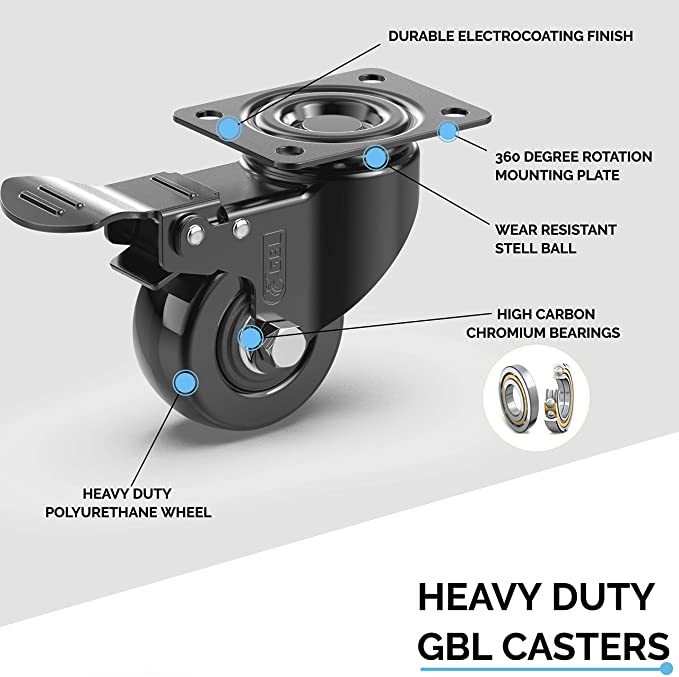Heavy duty castors for large garden planters or furniture items