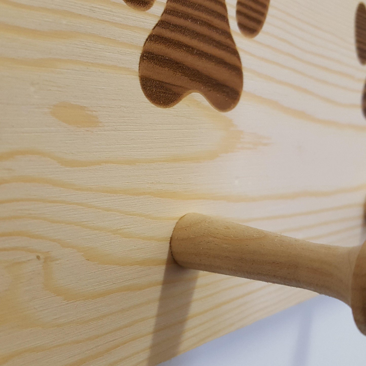 Paw Print Wooden Coat Rack - Lead Holder