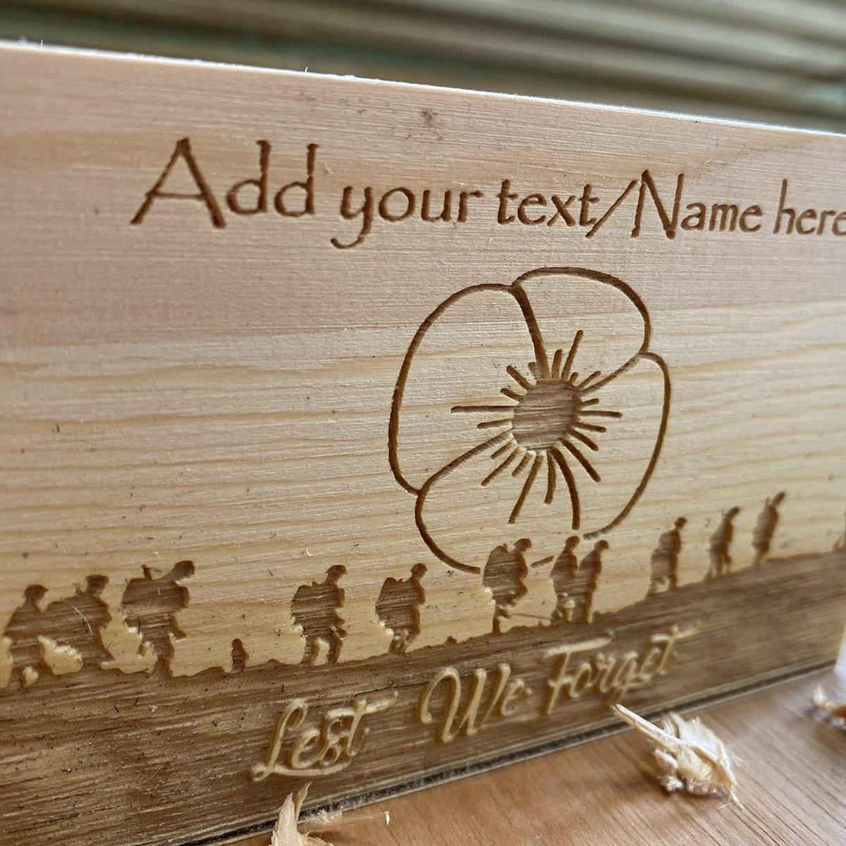 Personalised Military Poppy Engraved Rectangle Box with Picture