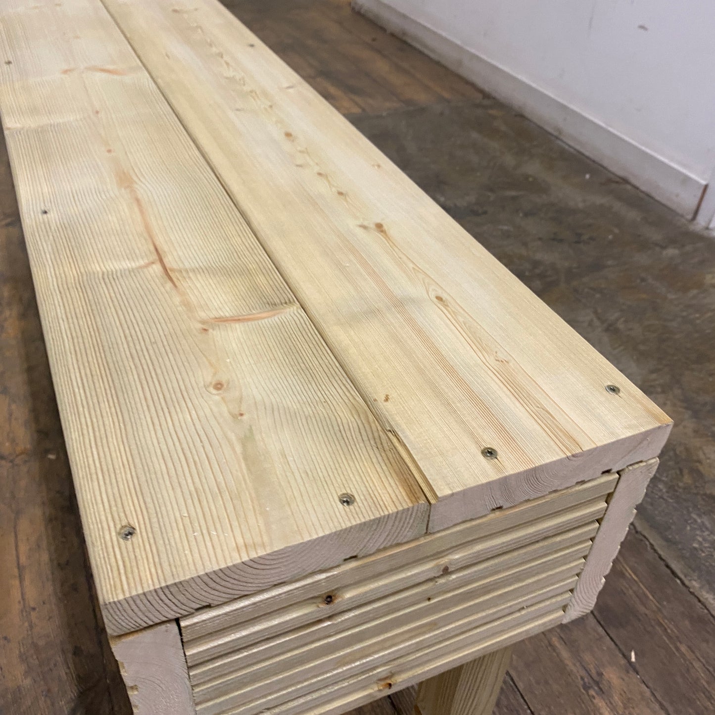 Wooden Decking Bench Smooth Seat