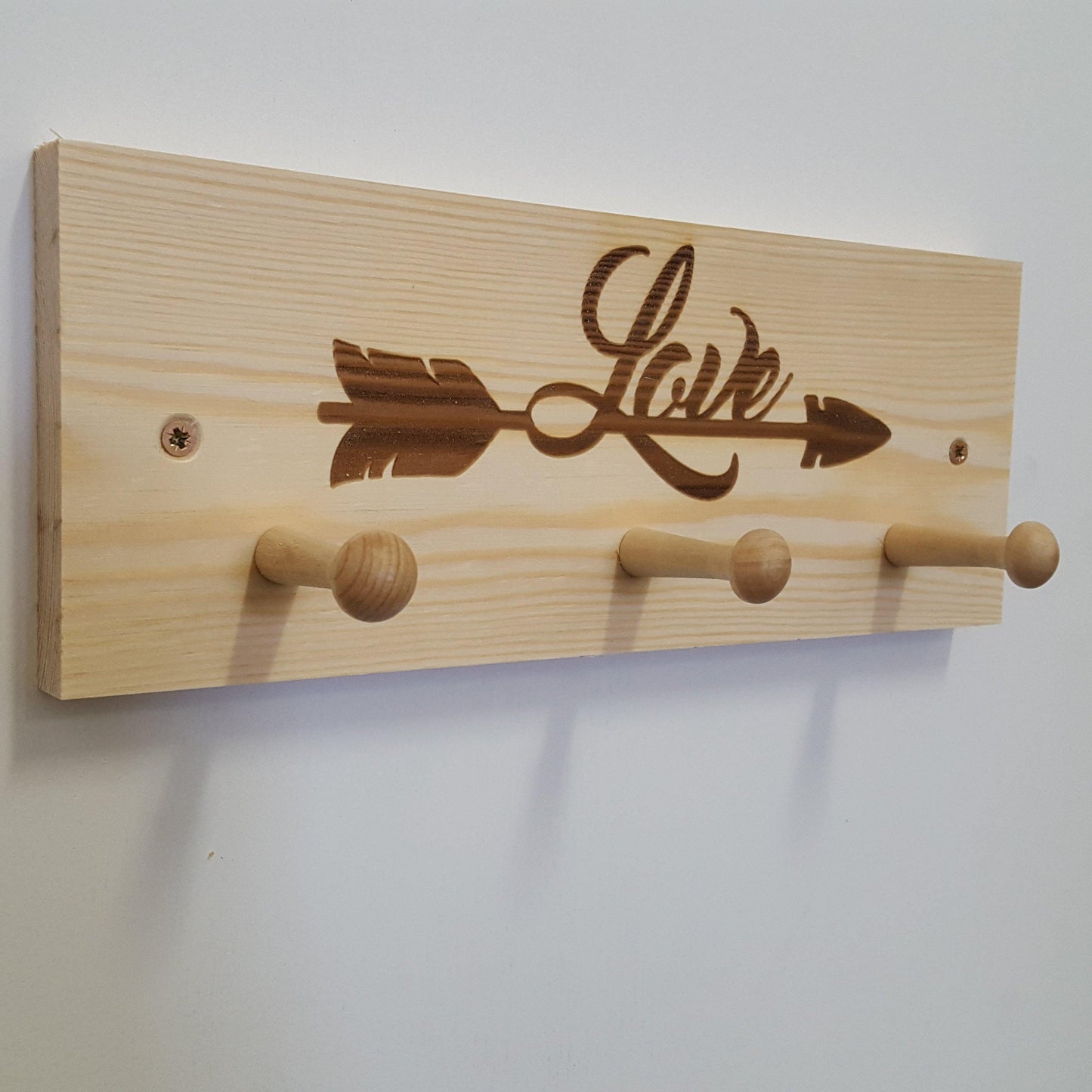 Love Arrow Wooden Coat Rack