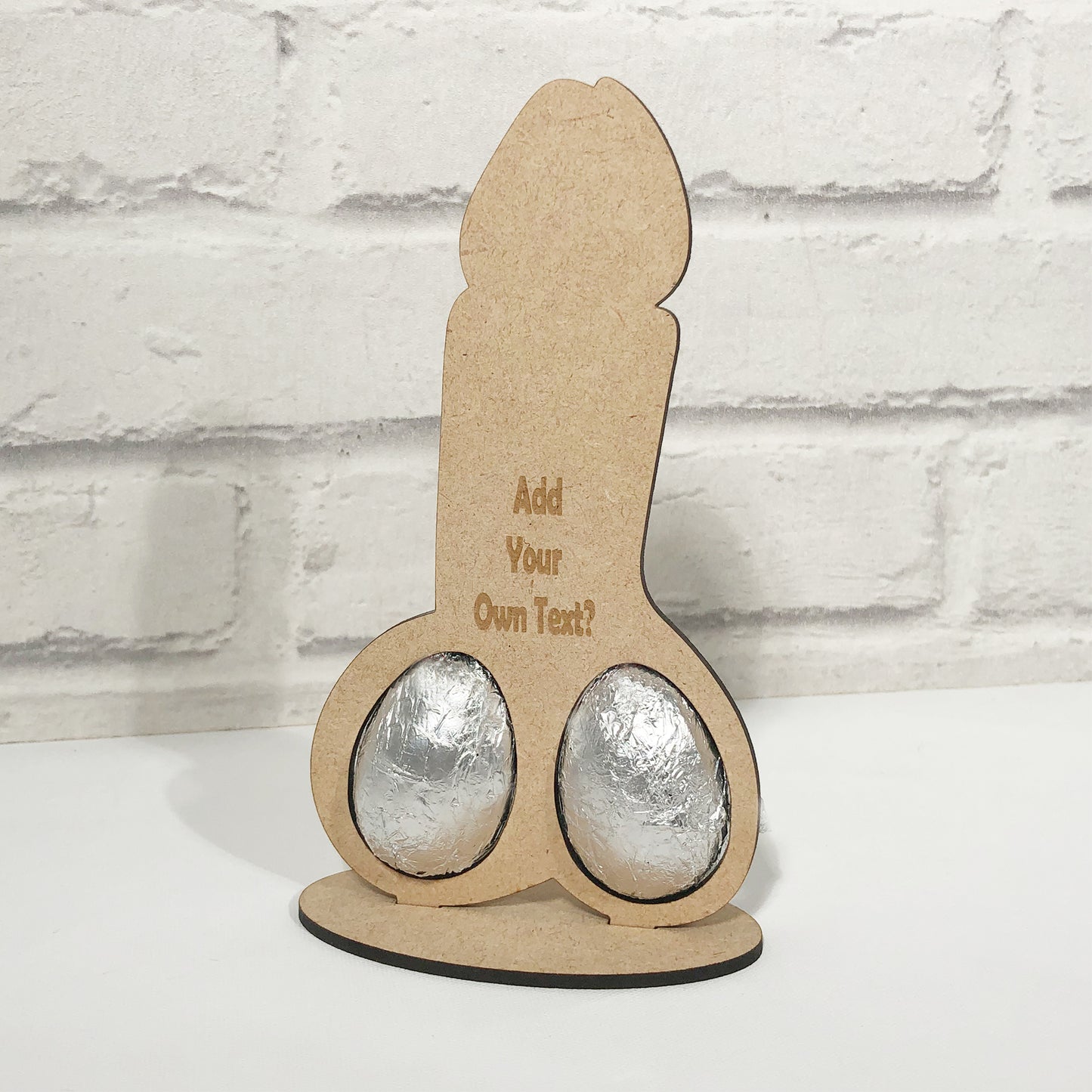 Personalised Engraved Chocolate Eggs Holder Willy Custom Text