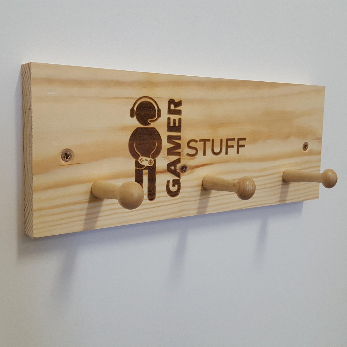 Gaming Gamer Wooden Coat Rack