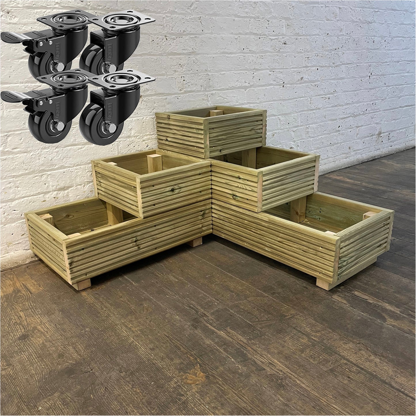 Large 3 Tiered Corner Decking Planter 88x88x48cm