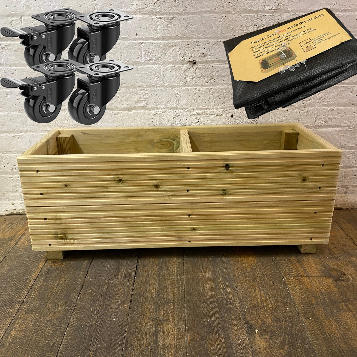 Large Decking patio Planter - with central divide