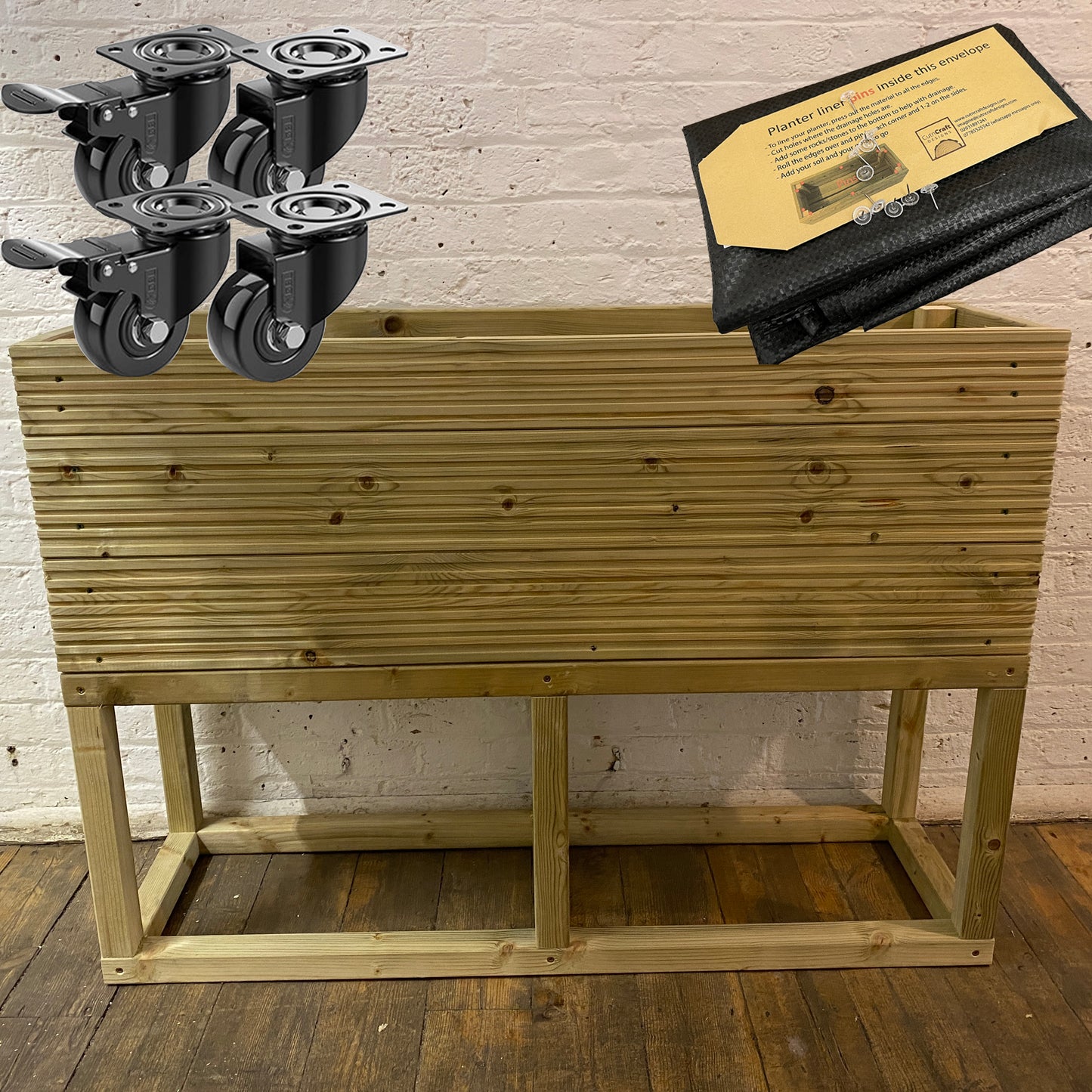 Large Raised 100cm Long Decking Planter 100x35x96cm