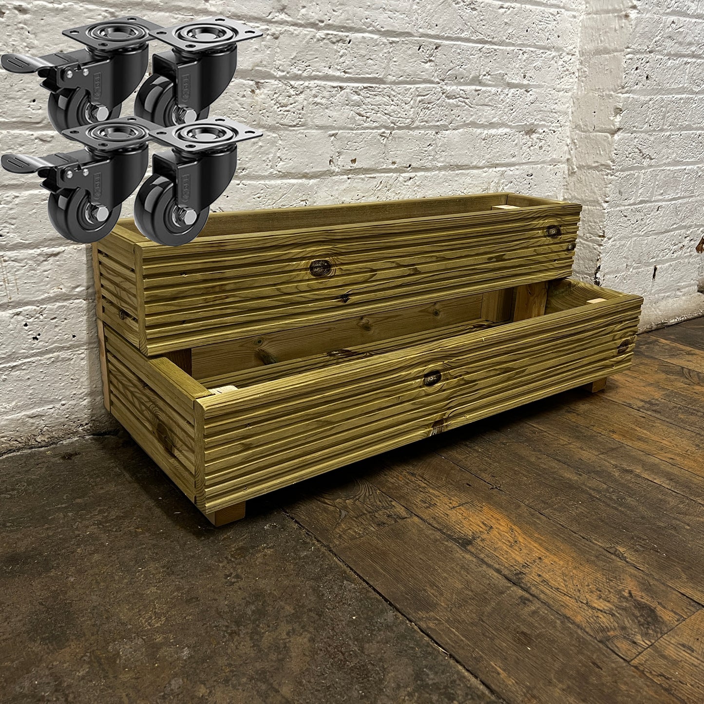 Large Wide Step Tired Decking Planter 88x35x33cm