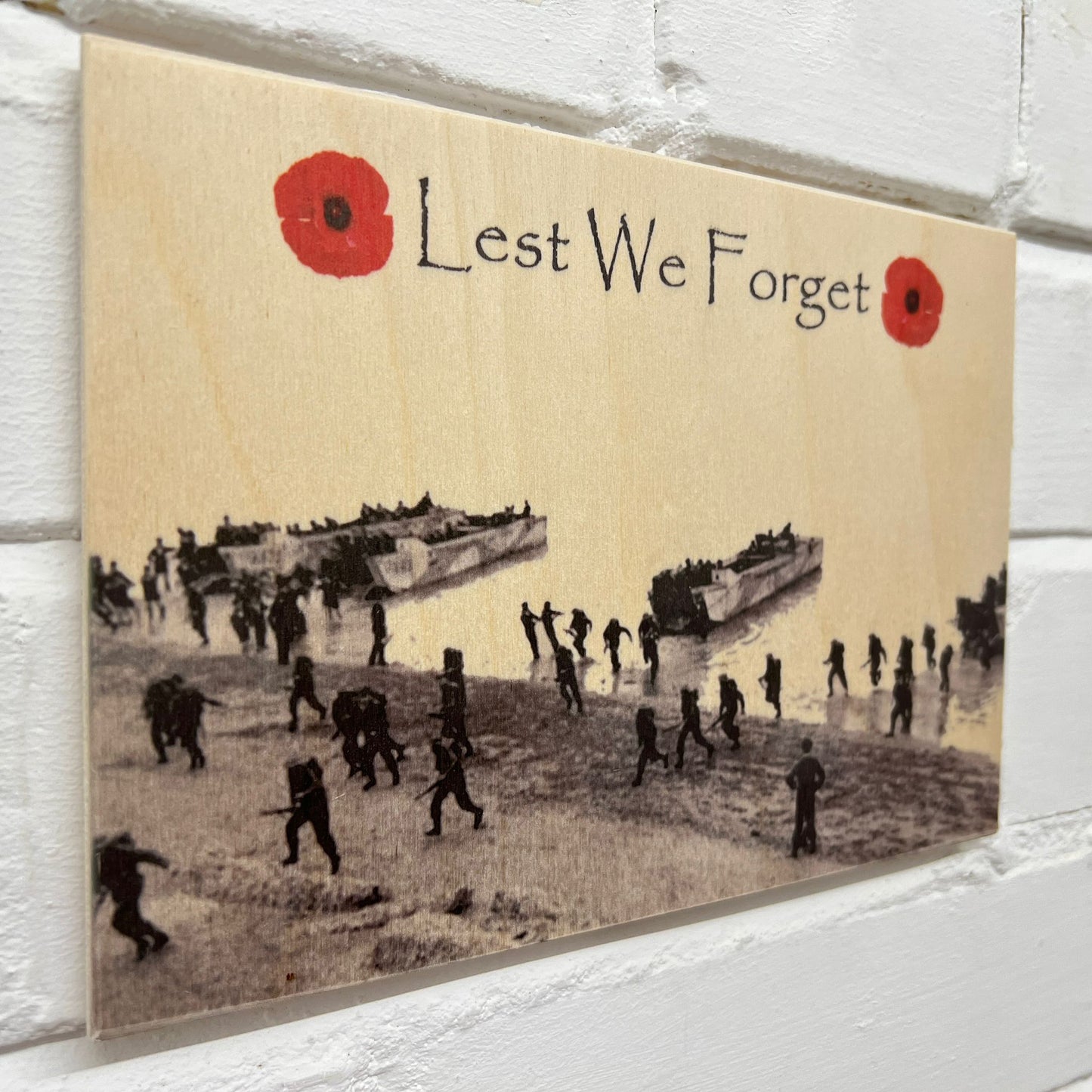 Normandy Landing Remembrance Poppy Plaque