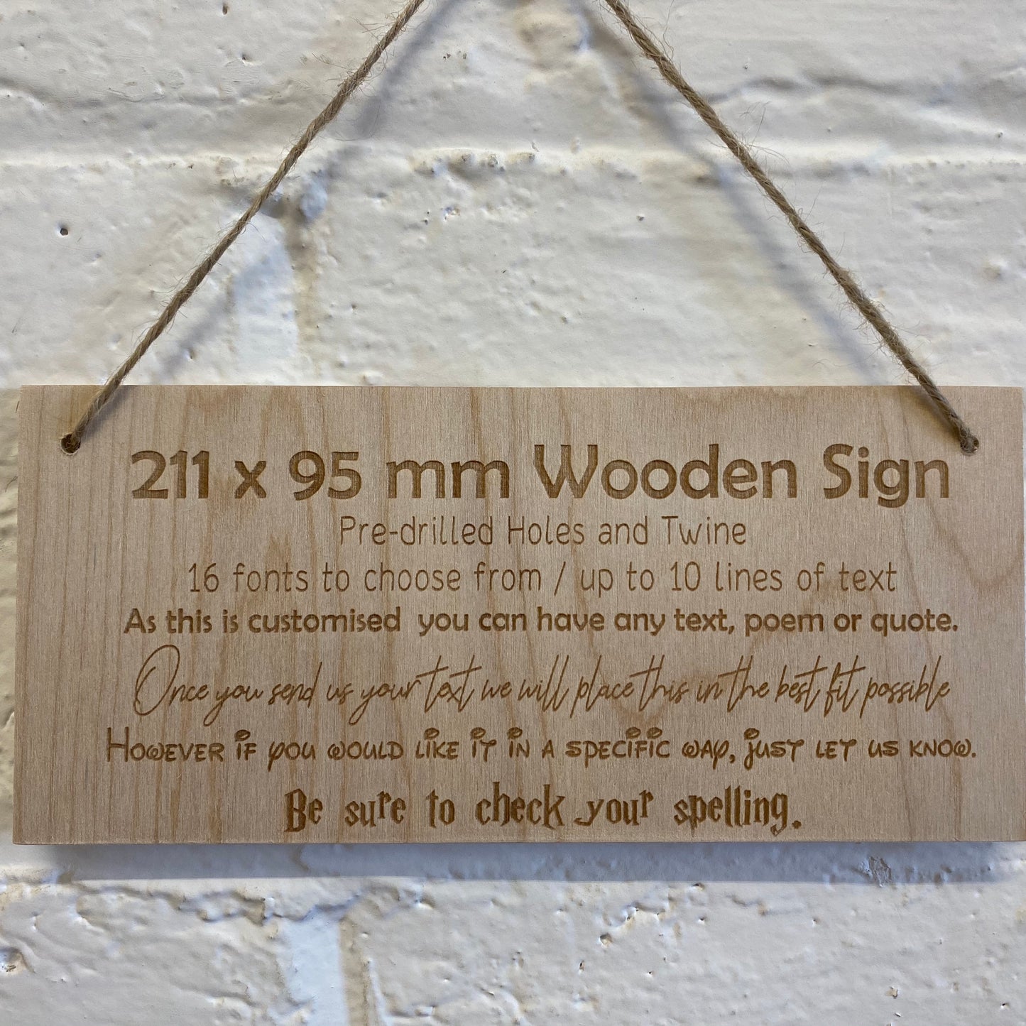 Double Sided Wooden Sign