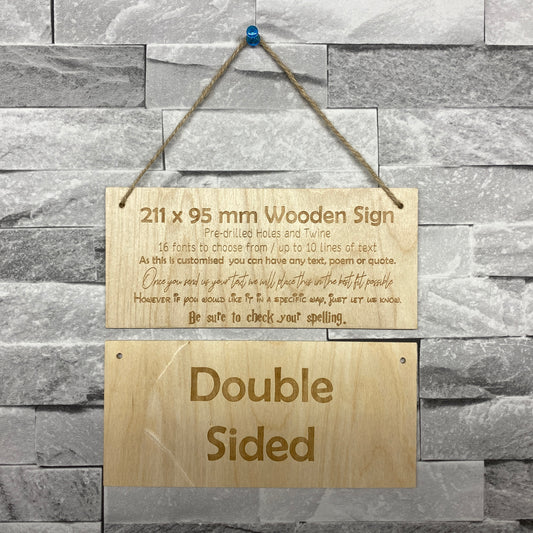 Double Sided Wooden Sign