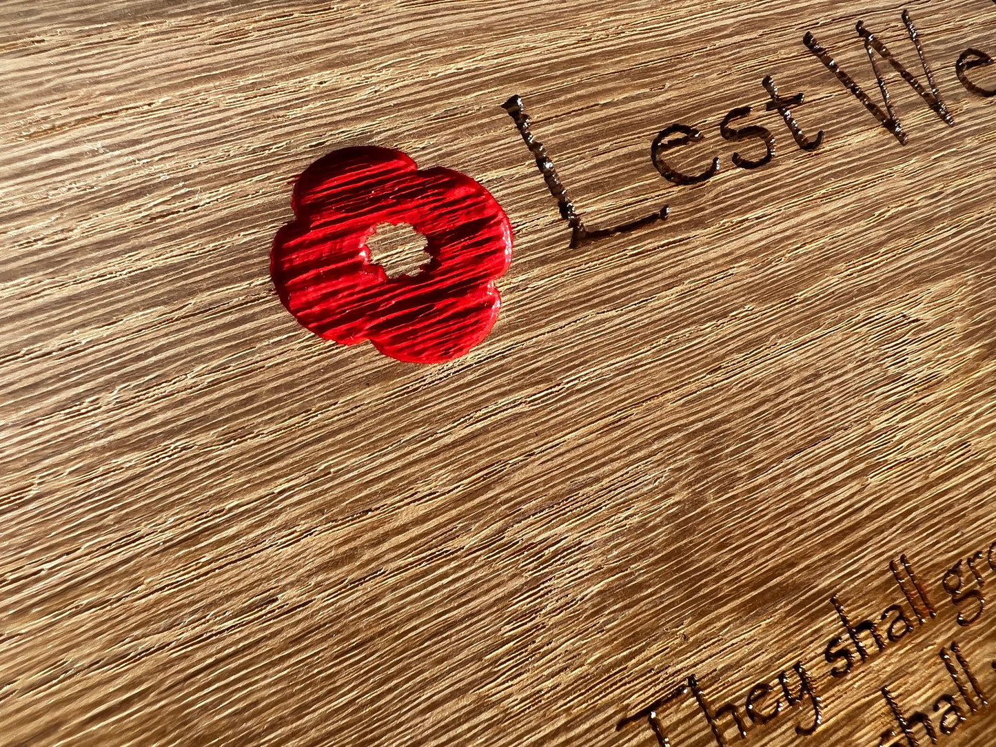 Military Poppy Large Oak Plaque