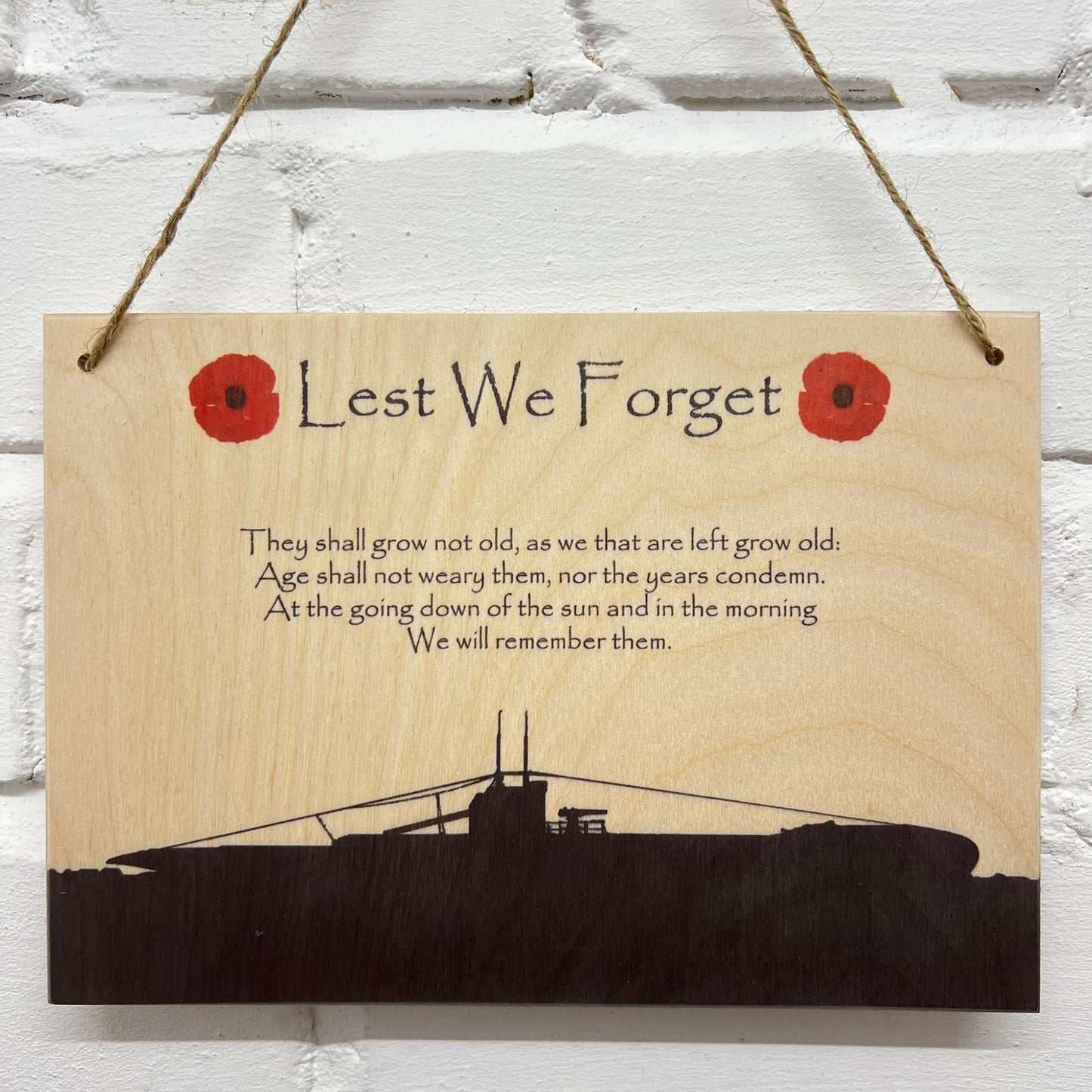Submariner Remembrance Poppy Plaque