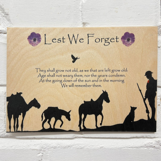 Animals of War Remembrance Poppy Plaque