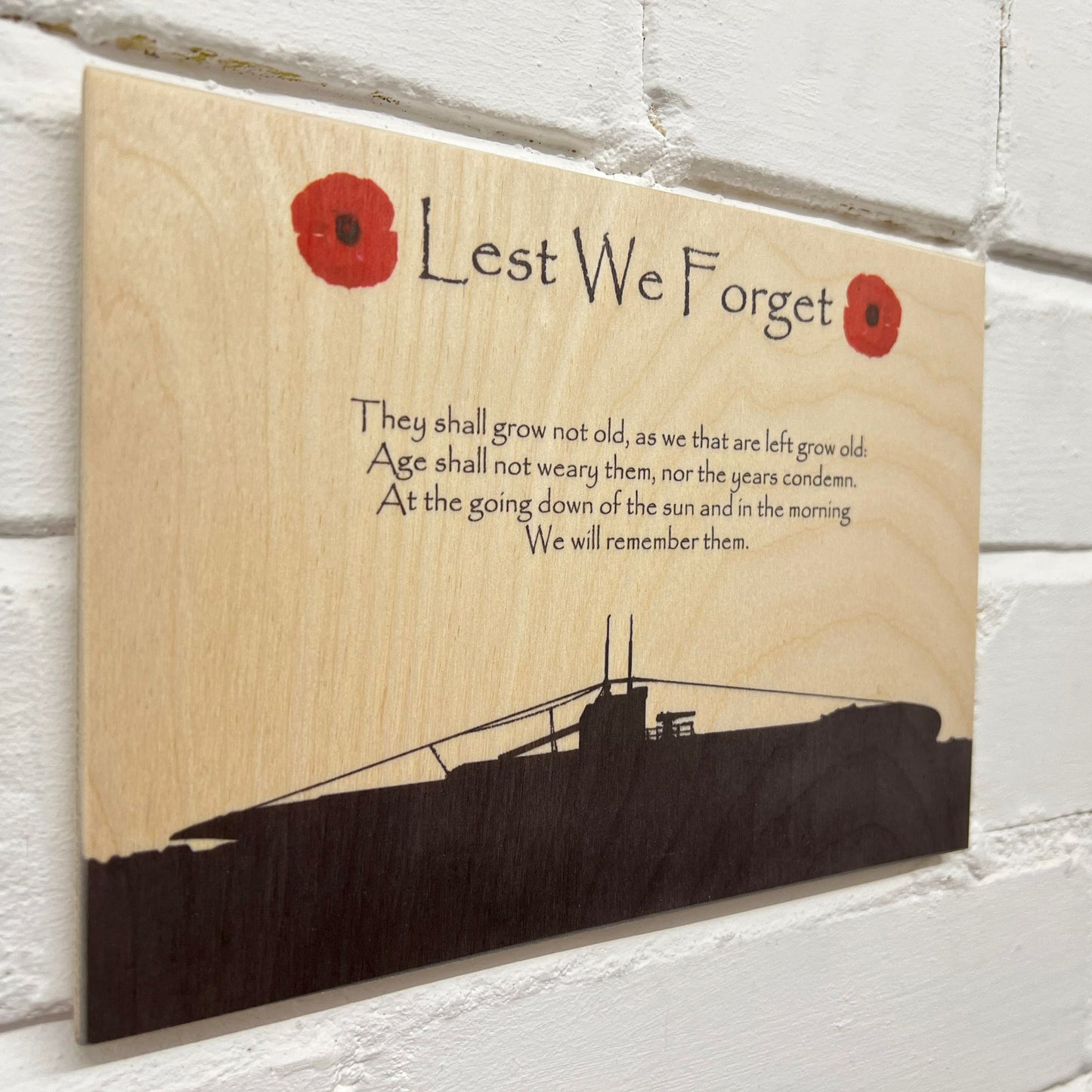 Submariner Remembrance Poppy Plaque