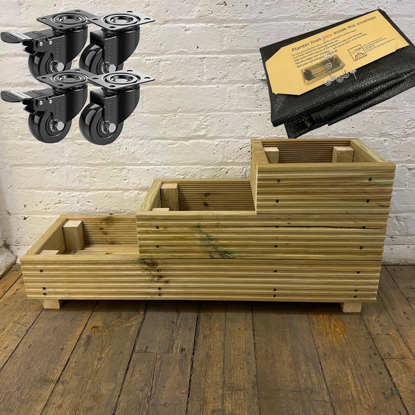 Three Tiered Decking Planter 88x35x48cm