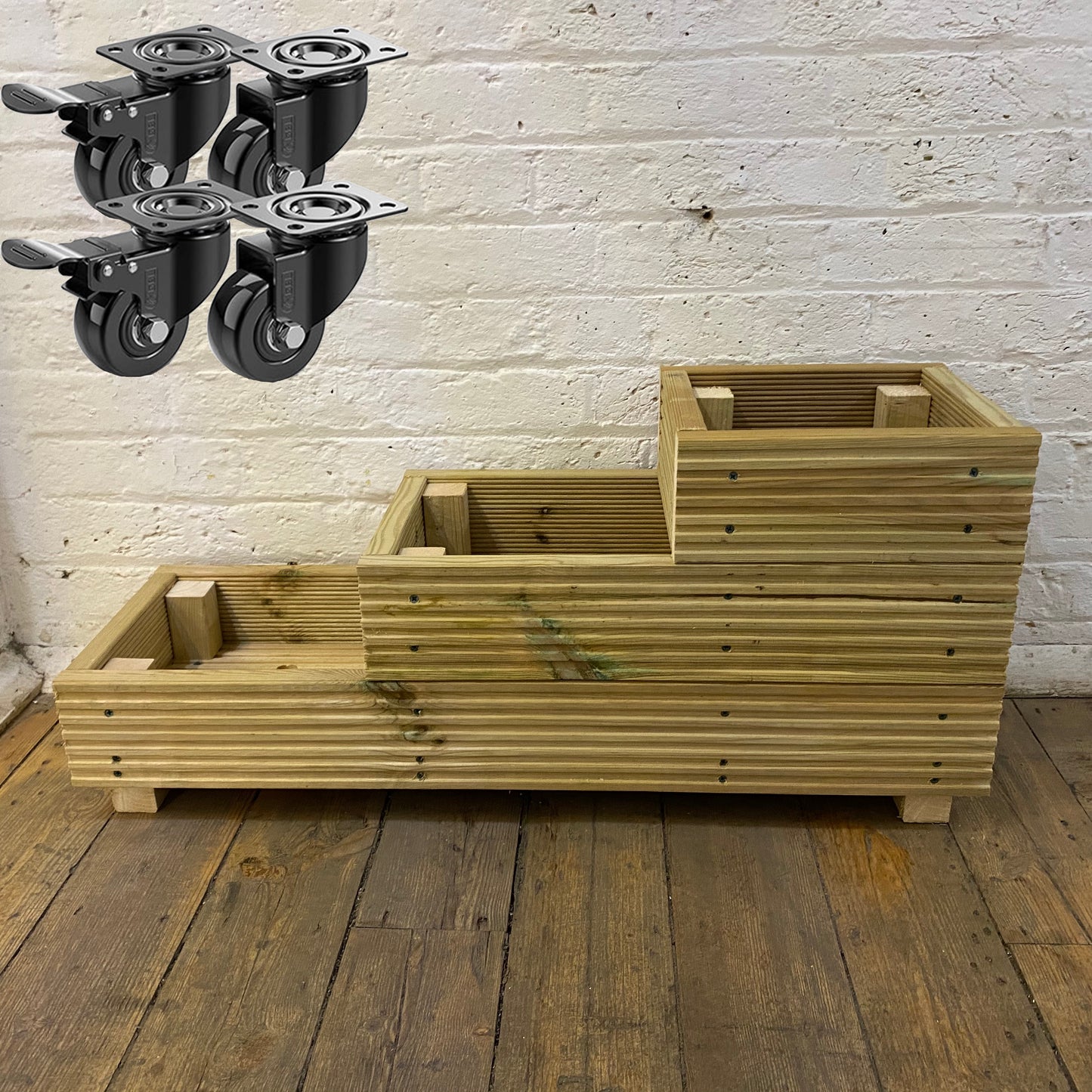 Three Tiered Decking Planter 88x35x48cm