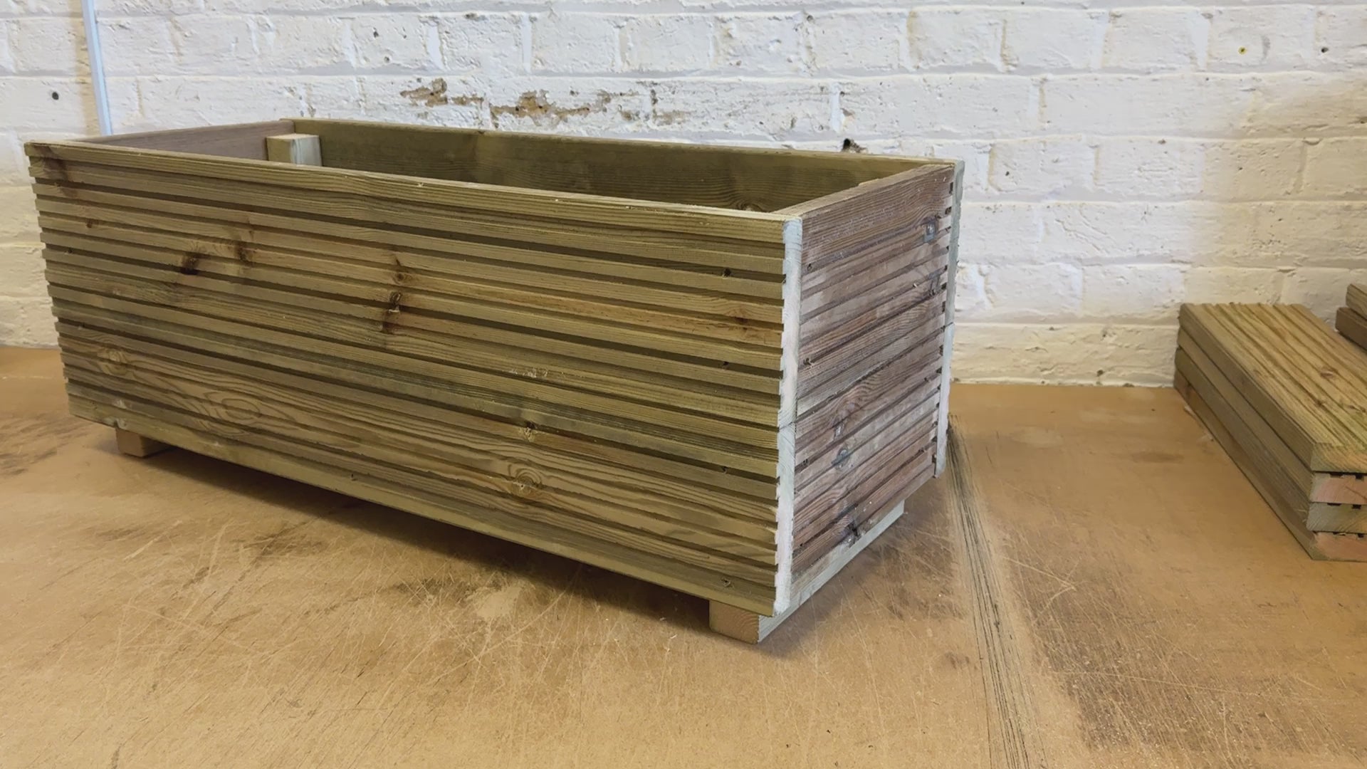 Large treated Wooden Decking Planter for veg shrubs and bedding plants