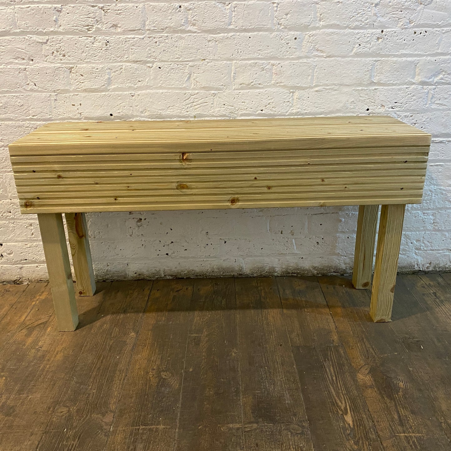 Wooden Decking Bench Groved Seat