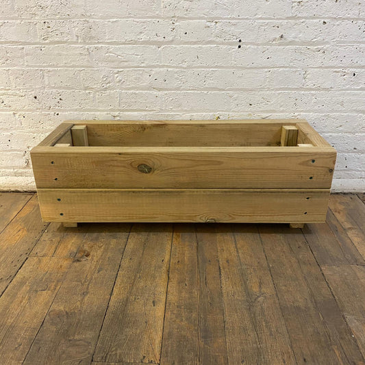 Large Chunky Solid Wood Planter