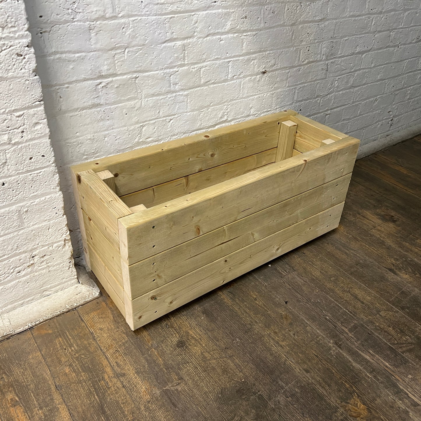 Large 3 Board Chunky Solid Wood Planter
