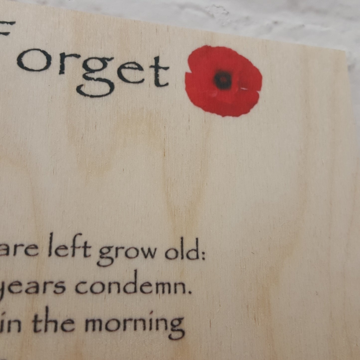 Remembrance Military Poppy Plaque