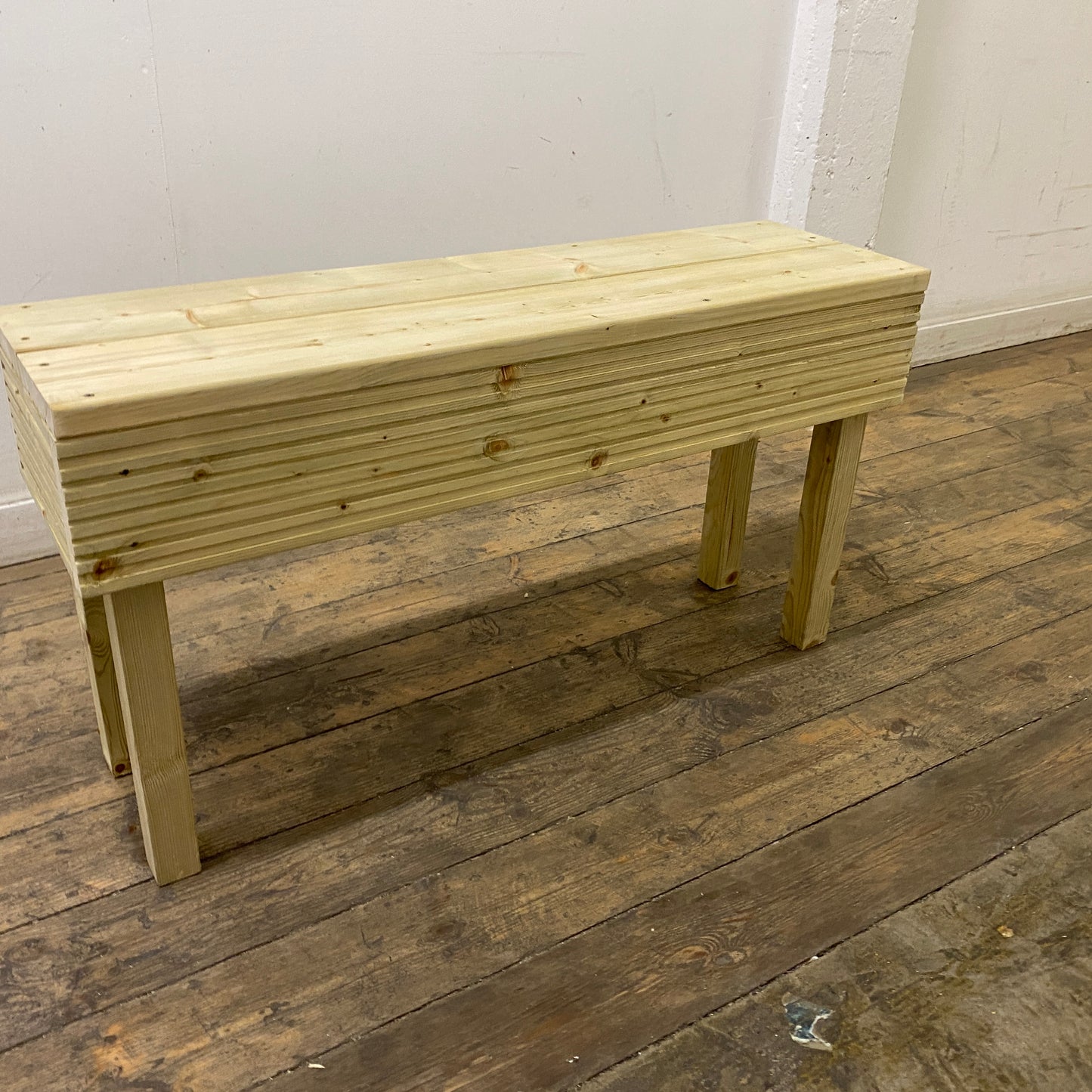 Wooden Decking Bench Groved Seat