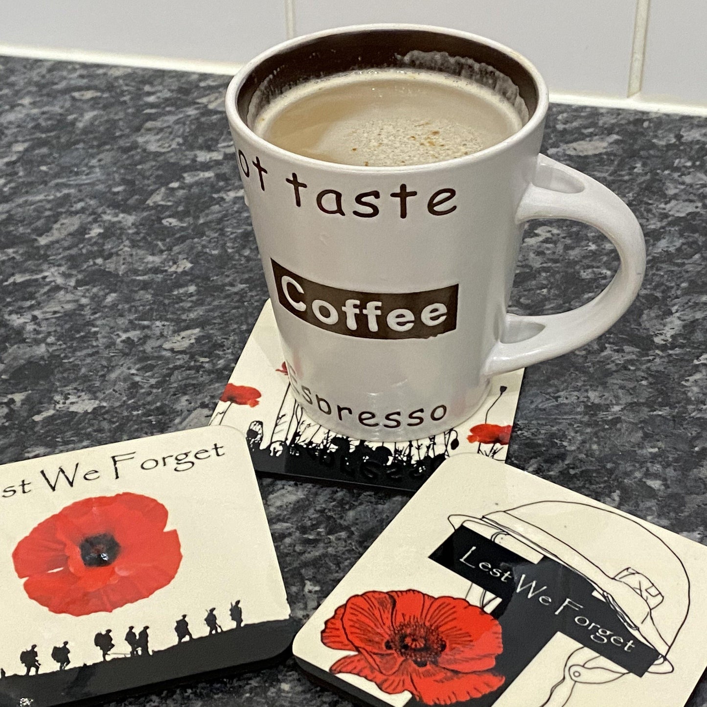 Military Poppy Drinks Coasters