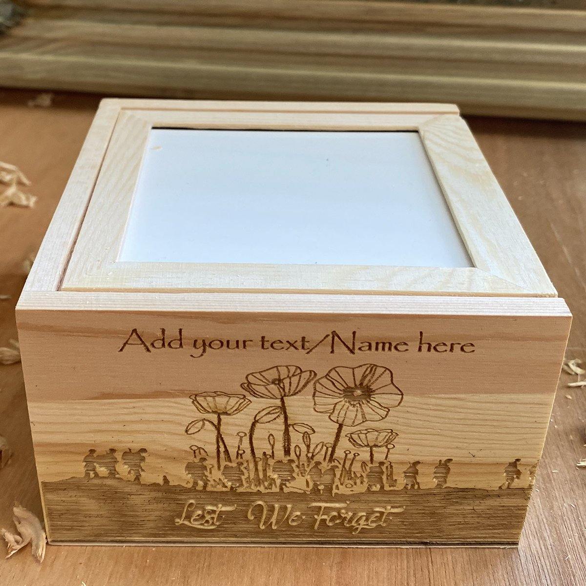 Personalised Rectangle Military Poppy Field Box