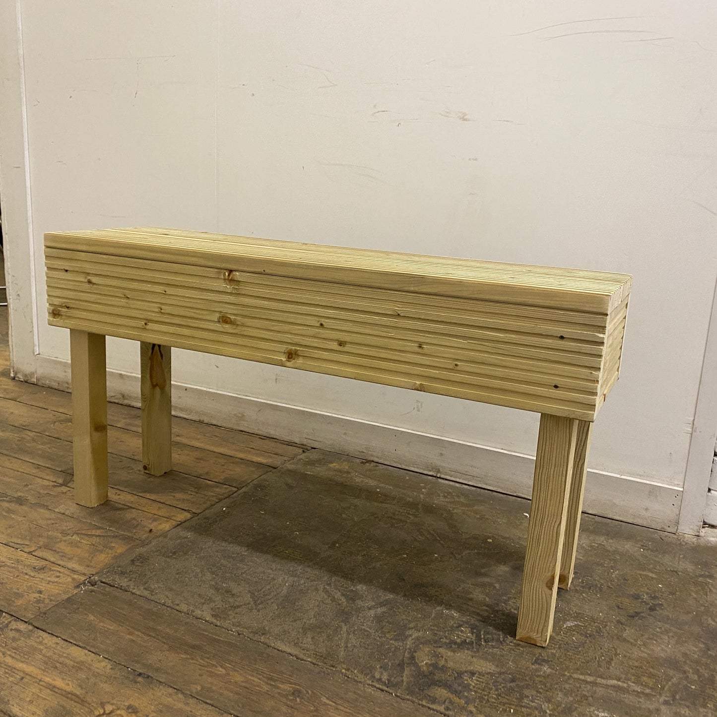 Wooden Decking Bench Groved Seat