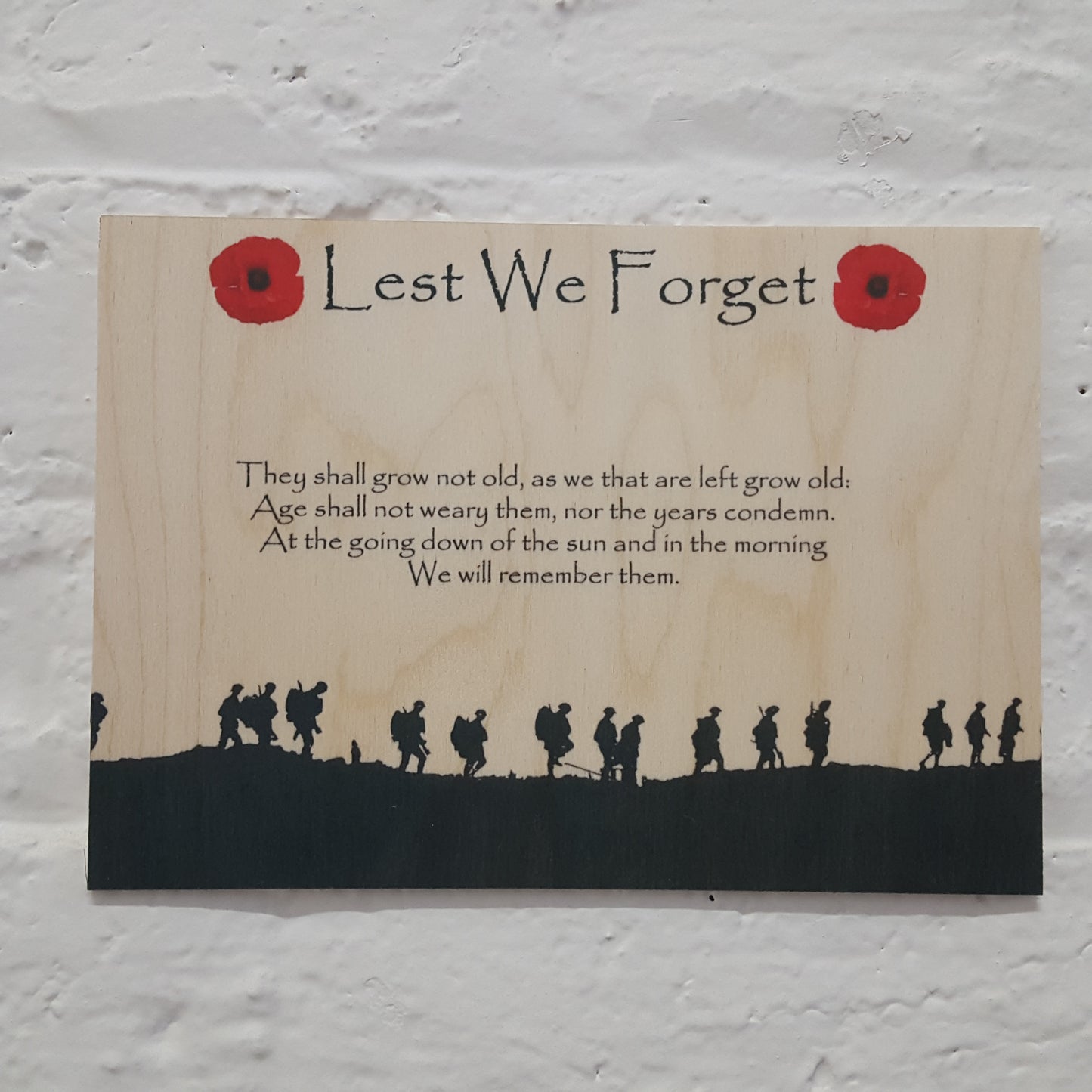 Remembrance Military Poppy Plaque