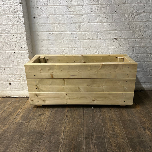 Large 3 Board Chunky Solid Wood Planter