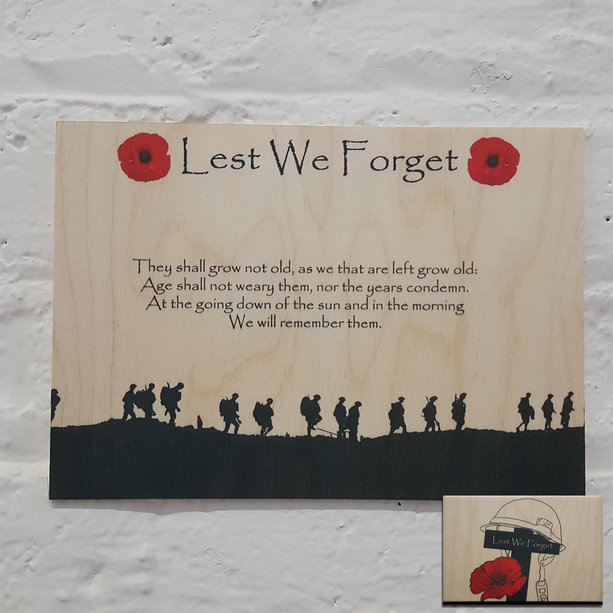 Remembrance Military Poppy Plaque