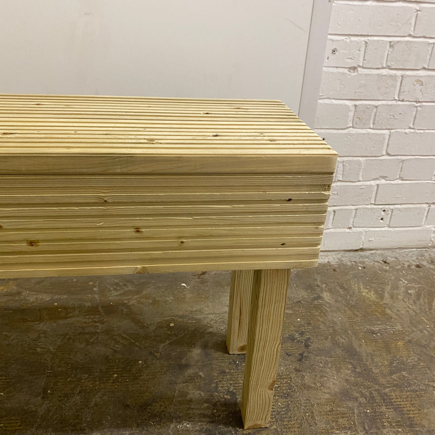 Wooden Decking Bench Groved Seat